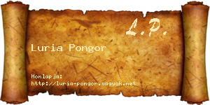 Luria Pongor névjegykártya